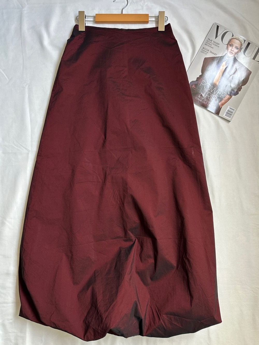 Vintage Burgundy A-Line Maxi Skirt